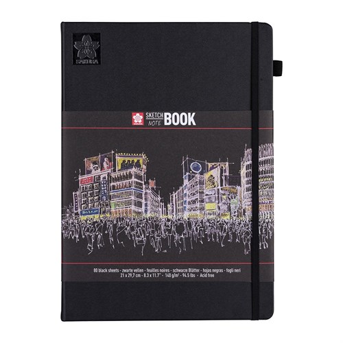 Skissebok SAKURA Sketch NoteBook 21×29,7cm 140g/m Sort