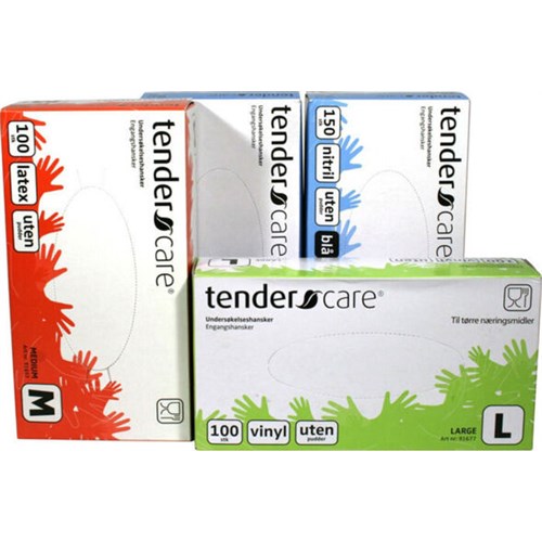 Engangshansker TENDERCARE Vinyl U/Pudder str. S