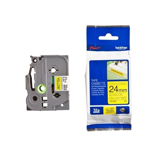 Tape BROTHER TZE-S651 Sort/Gul 24mm