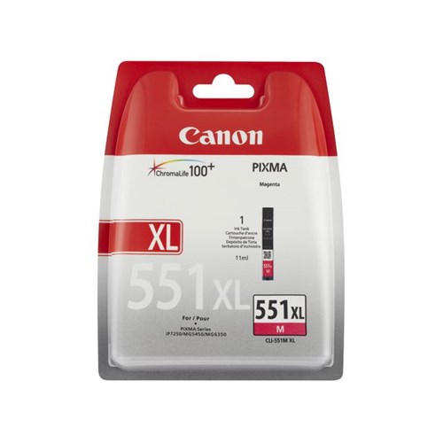Blekk CANON CLI-551XL M Rød