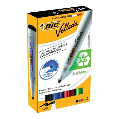 Whiteboardpenn BIC Velleda 1701 Ass. farge (4)