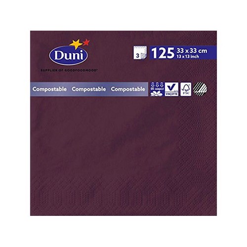 Serviett DUNI 3L 33cm Plomme (125)