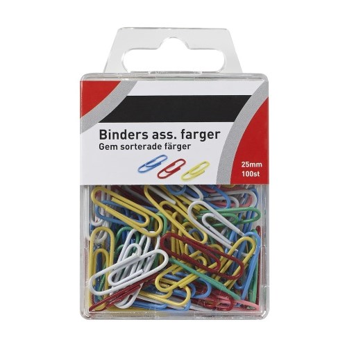 Binders 25Mm Ass. Farger (100)