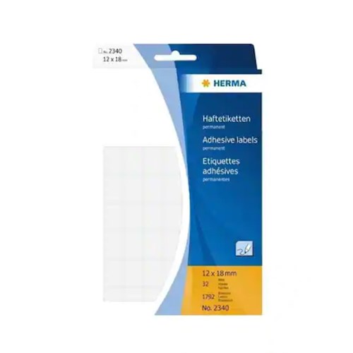 Etikett HERMA Manuell 12x18mm Hvit (1792)
