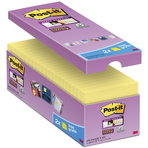 Notatblokk POST-IT SS 76x76 Gul (16)
