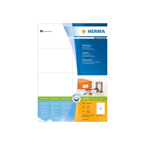 Etikett Herma Premium A4 105X74Mm (800)