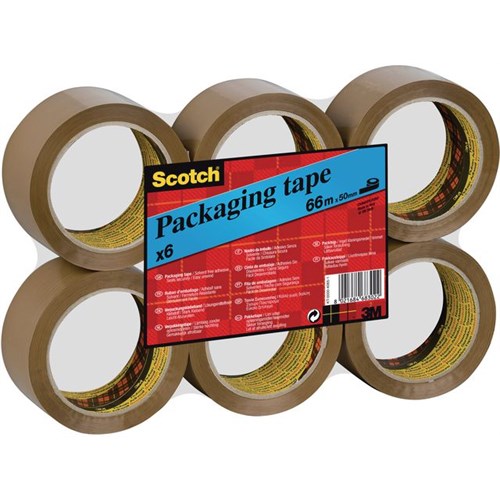 Emballasjetape SCOTCH Hotmelt 50mmx66 Brun (6)