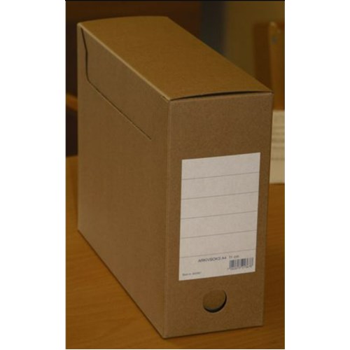 Arkivboks A4 11cm massiv papp m/hull