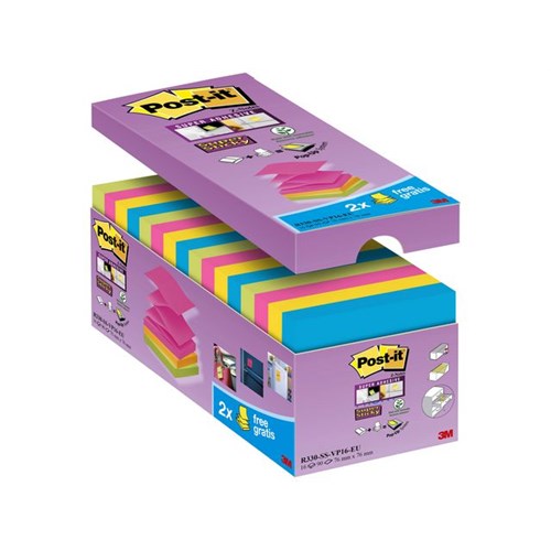 Notatblokk POST-IT SS ZN 76x76 farger (16)