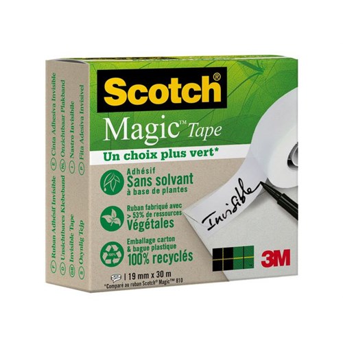 Scotch® Miljøvennlig gjennomsiktig Magic?-teip, 19 mm x 30 m, rull med 30 m