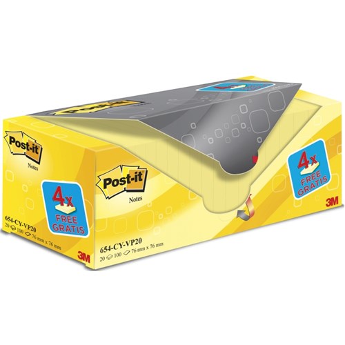 Notatblokk POST-IT 76x76 Gul (20)