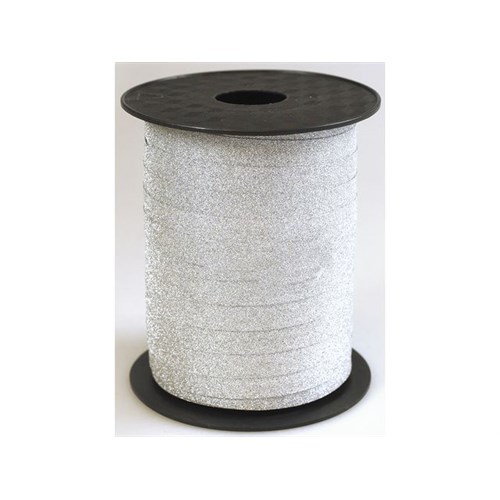 Gavebånd 10mmx100m Glitter Sølv
