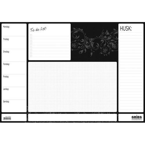 Skriveunderlag GRIEG 49x34cm m/ukeplan