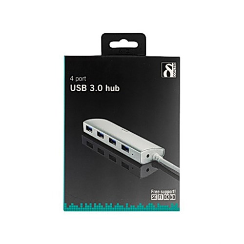 Kabel DELTACO USB 3.0 HUB 4xA 0.3m
