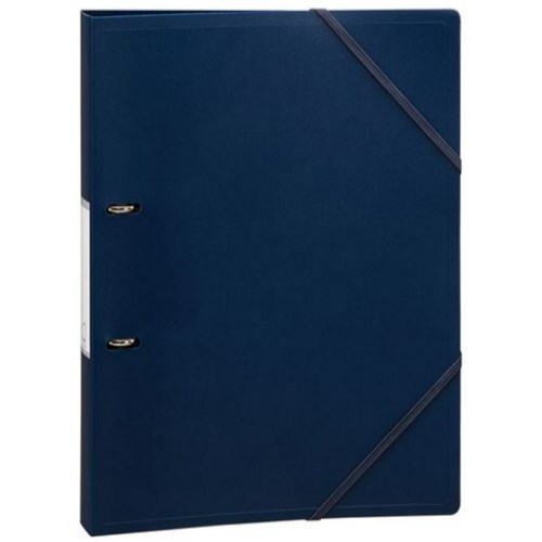 Ringperm FOLDERMATE A4 2-R m/strikk blå