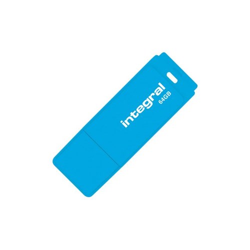 INTEGRAL MEMORY minnepinne Neon, 64 GB, USB 2.0, blå, stk