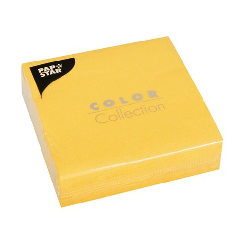 Serviett PAPSTAR 3L 33x33cm Gul (50)