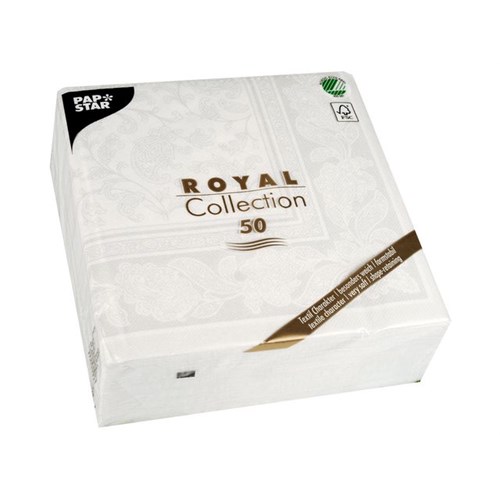 Serviett PAPSTAR RC 40cm Hvit Ornament (50)