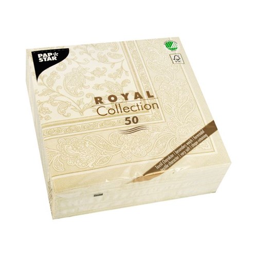 Serviett PAPSTAR RC 40cm Kremhvit Ornament (50)