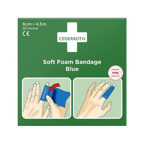 Bandasje CEDERROTH Soft Foam 4,5m Blå