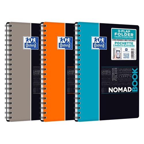 Oxford Notatbok Nomad B5, 90 g/m², ruter, assorterte farger, SCRIBZEE®-kompatibel, stk