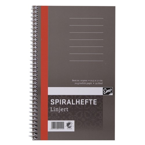Spiralhefte EMO 10,5x17cm 70g 50bl Linje