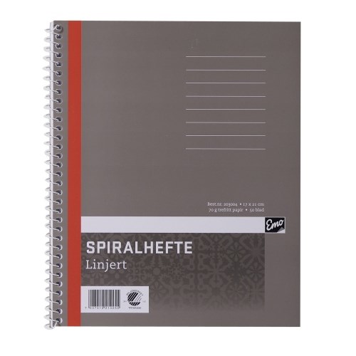 Spiralhefte EMO 17x21cm 70g 50s Linjert