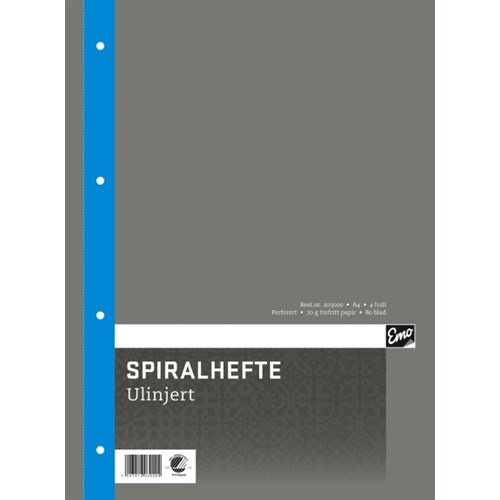 Spiralhefte EMO A4 70g 80bl ulinjert