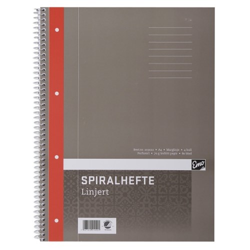 Spiralhefte EMO A4 70g 80s Linjert