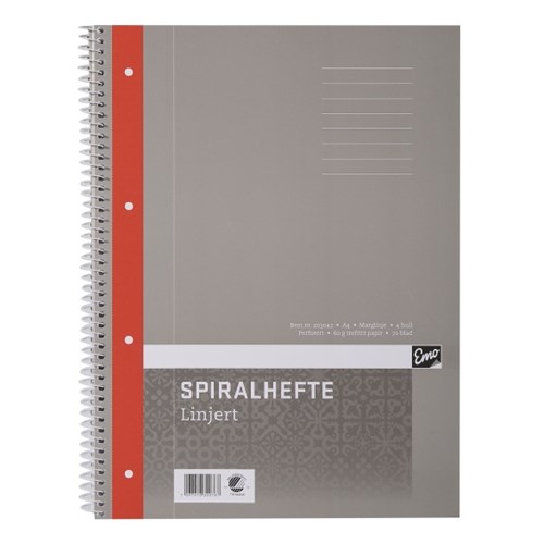 Spiralhefte EMO A4 60g 70bl Linjer