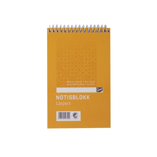 Notisblokk EMO 8x13cm 60g 50bl Linjer