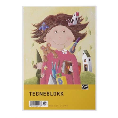 Tegneblokk EMO A4 50 ark Hvit 60g