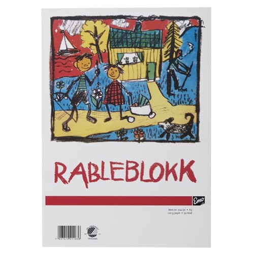 Rableblokk EMO A3 100g Hvit 50 ark