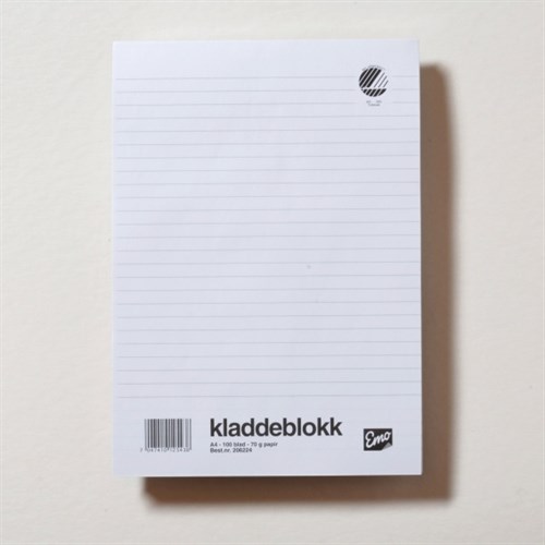 Kladdeblokk EMO A4 70g 100 blad linjer