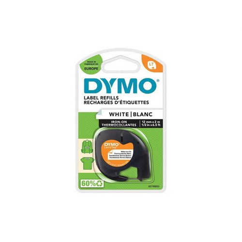Tape DYMO LetraTag Iron-on tekstil hvit