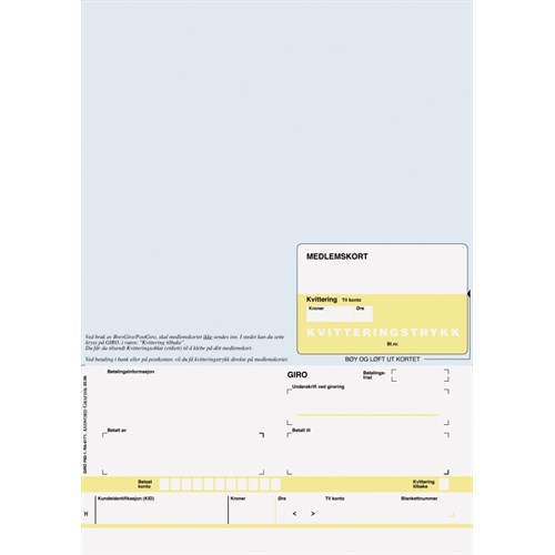 Giro med Medlemskort A4 Laser 1x (125)