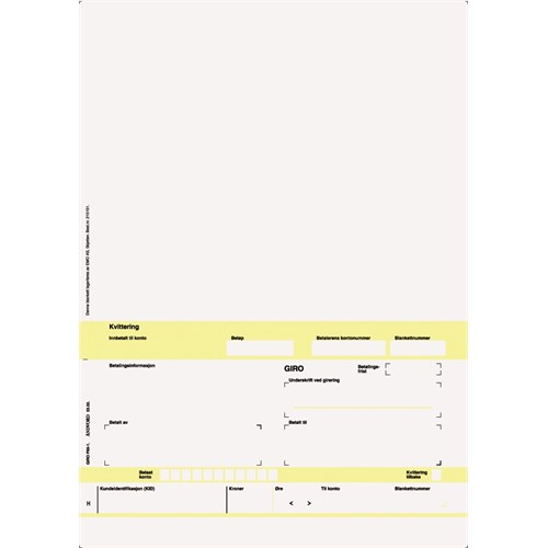 Faktura/Giro A4 Laser 1x Hvit (2500)