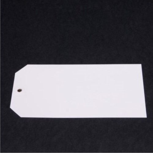 Sekkemerkelapp m/malje plast 0,2x140x74mm (500)