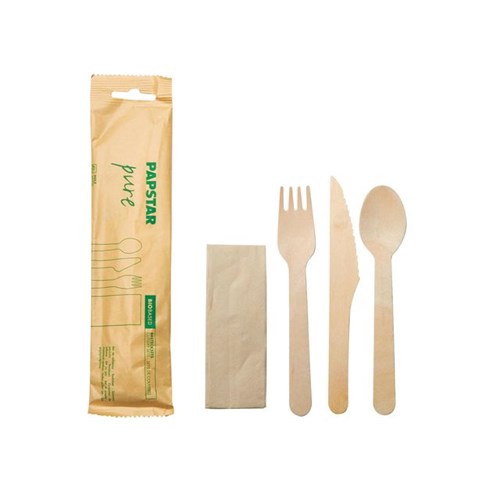 Bestikkpose PURE Tre 3-deler m/serviett