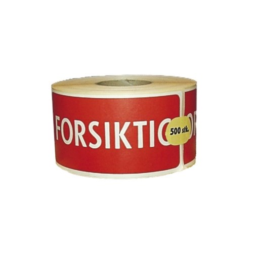 Etikett 'Forsiktig' Rull 100x50mm (500)