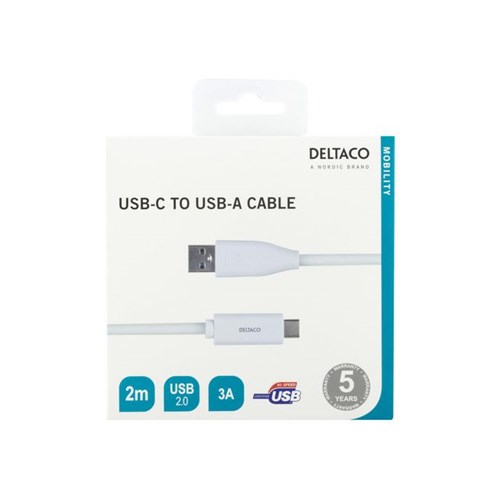 Kabel DELTACO USB-C til USB-A 2m