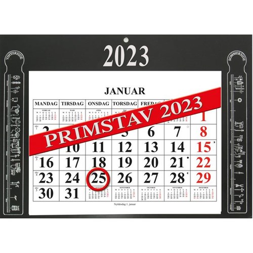 Magnetkalender GRIEG 2023 'Primstav' Sort
