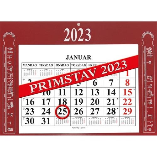 Magnetkalender GRIEG 2023 'Primstav' Rød