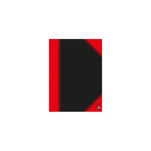 Kinabok A5 96 blad linjer sort/rød