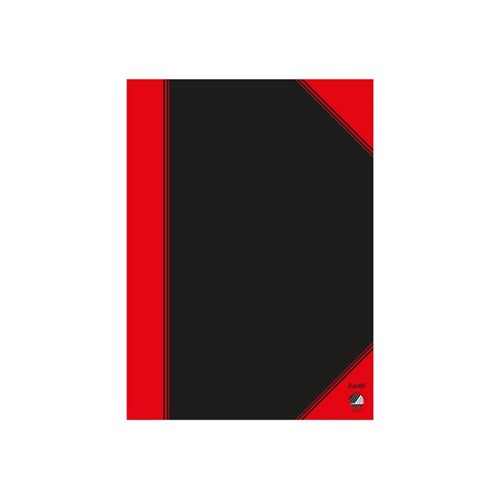 Kinabok A4 Linjer sort/rød