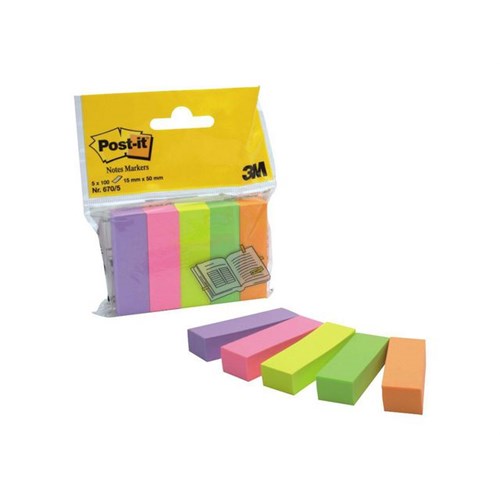 Bokmerke POST-IT® 15x50mm 5 neonfarger
