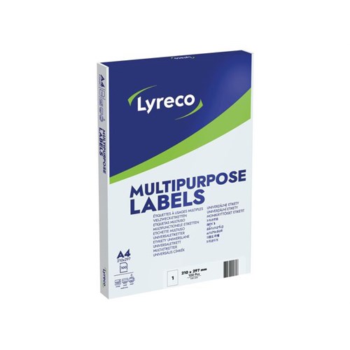 Etikett LYRECO A4 210x297mm (100)