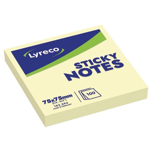 Notatblokk LYRECO 75x75mm Gul (12)