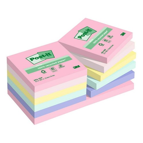 Notatblokk POST-IT Resir 76x76mm Farger (12)