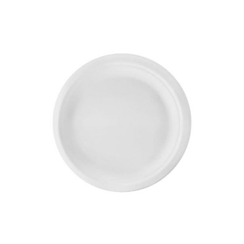 Tallerken bagasse fiber 25cm Hvit (50) (12)